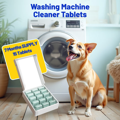 Washing Machine Cleaner -15 Pack, Formulated for Pet Owners | Compatible with HE, Top & Front Load Washer | Septic Safe | Fresh Scent | Removes Residue | Remove Stubborn Pet Hair