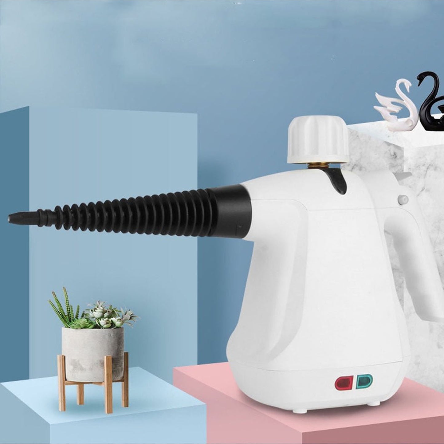 Handheld Steam Cleaner, Pressurized Multi-Surface Steam Cleaner for Home Use with 10pcs Tools and Safety Lock to Remove Grime White