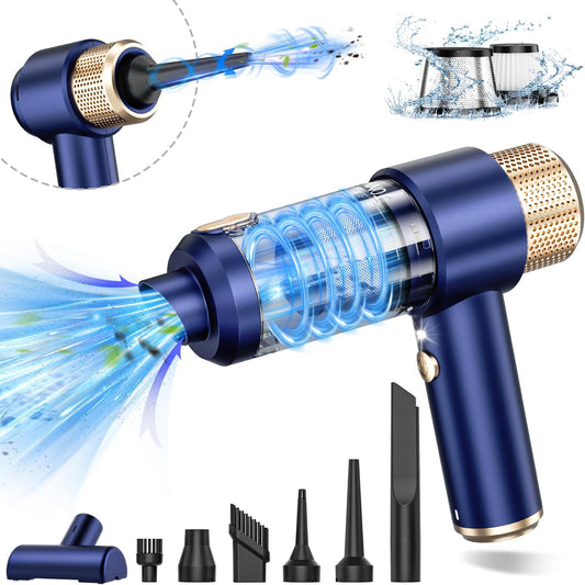 Handheld Car Vacuum Cleaner, 15000PA Car Vacuum Portable Cordless, 2 in 1 Air Duster and Vacuum Cleaner with LED Light, Multi-Nozzles