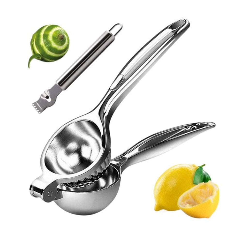 Lemon Squeezer, Lemon Squeezer Juicer, Citrus Juicer Handheld, Metal Lemon Hand Press, Lime Squeezer Bar Tool, Manual Citrus Press w/Stainless Steel Zester